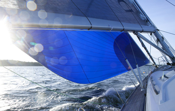 Close-up of sailing boat