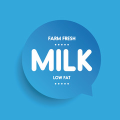 Farm fresh Milk - Low fat label vector