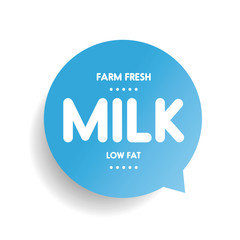 Farm fresh Milk - Low fat label vector