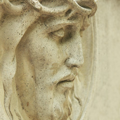 Naklejki  Twarz Jezusa Chrystusa korona cierniowa (posąg)