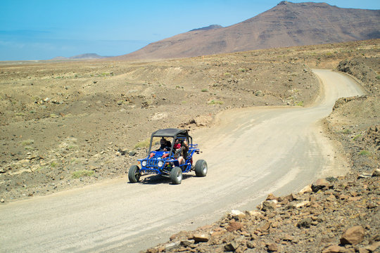 Blue Buggy at Jandia at Fuerteventura; Canary Islands