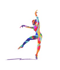 Fototapeta na wymiar abstract dancer silhouette