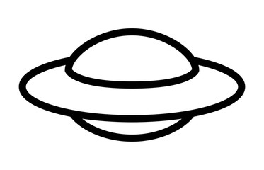 UFO / UAP alien saucer - unidentified flying object line art icon for apps and websites