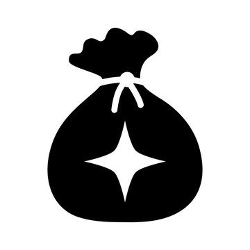 Magic powder bag or pouch flat icon for games and websites