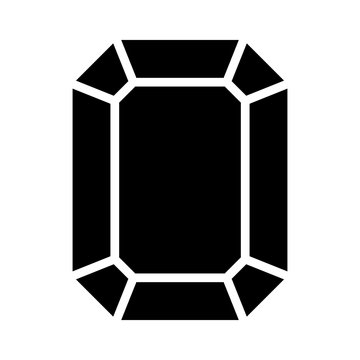 Rectangular emerald gem flat icon for apps and websites