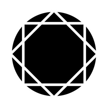 Round Ruby Or Diamond Gem Flat Icon For Apps And Websites