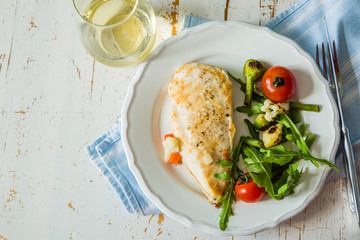 Lunch - chicken steak with vegetables