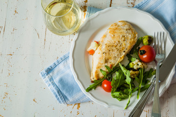 Lunch - chicken steak with vegetables