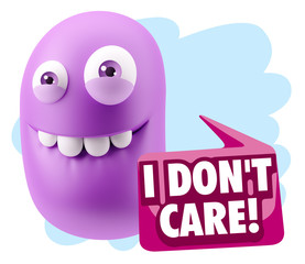 3d Illustration Laughing Character Emoji Expression saying I Don