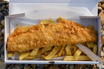 Foto op Canvas Fish and Chips Box © pitr134