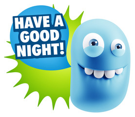 3d Illustration Laughing Character Emoji Expression saying Have