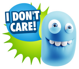 3d Illustration Laughing Character Emoji Expression saying I Don