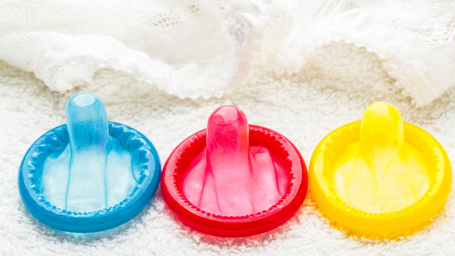 Condoms with lace lingerie