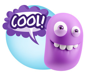 3d Illustration Laughing Character Emoji Expression saying Cool