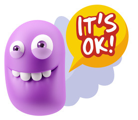 3d Illustration Laughing Character Emoji Expression saying It's