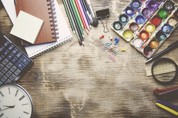 stationery on  table