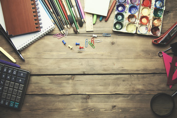 stationery on  table