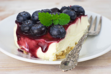 Close up of a cheesecake peace