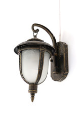 Antique lamps of vintage style isolated on white.