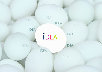 Business concept background, White area outstanding from blue eggs background.