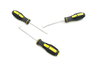 Three awls with black handles