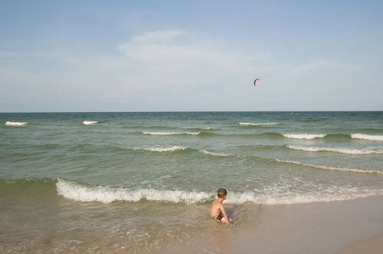 boy on the sea