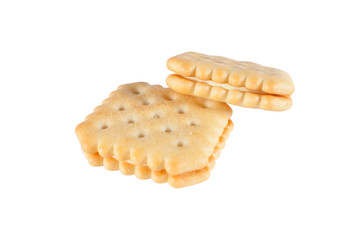 butter cookies isolated on white background.