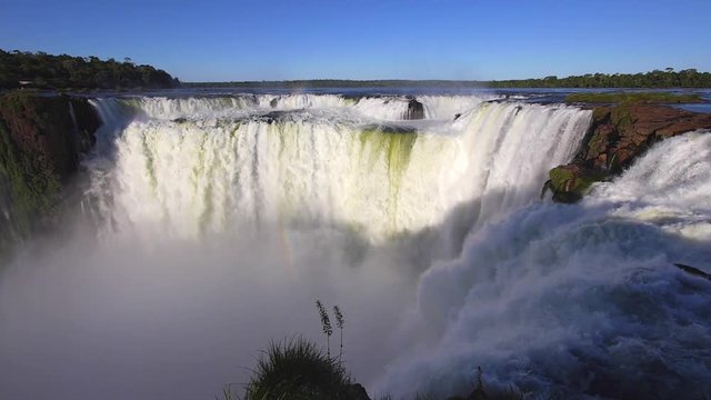 Devils Throat (Garganta del Diablo), the largest cascade at Iguazu Falls, on the border of Argentina and Brazil.