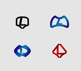 Letter L Alphabetical Logo Design Concepts
