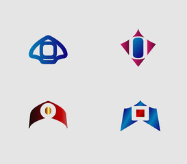 Letter O logo icon design template elements
