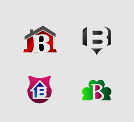 Letter b logo icon design template elements
