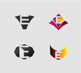 Set of letter E logo
