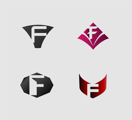 Set of letter F logo
