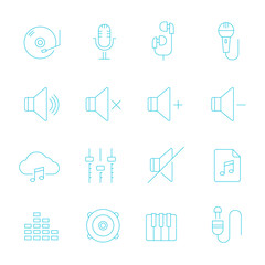 Thin Lines icon set - audio