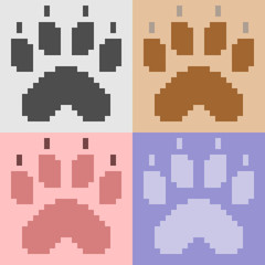 pixel art paw foot