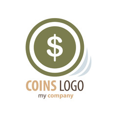 Logo Coins vector   brown color