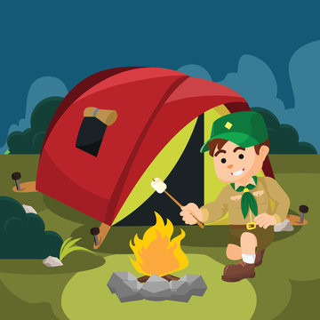 a boy scout campfire