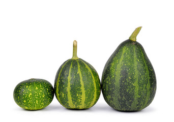 Green pumpkin isolated on white background