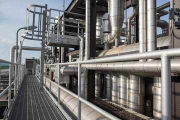 Walkway of boiler building in power plant