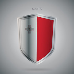 Flags europe raster icon. Malta flag, isolated. Modern design. National country flag. Country of member the European Union.