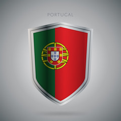 Flags europe raster icon. Portugal flag, isolated. Modern design. National country flag. Country of member the European Union.