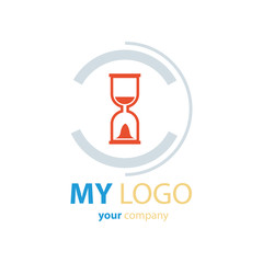 hourglass logo vector  orange color