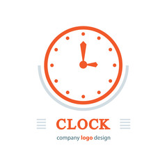 clock logo template orange color