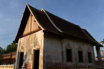 Old church at Wat Mai Amphawan, Korat Thailand 

Foreign language on the Door frame means Built date of this church.