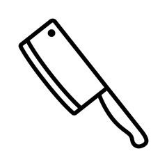 Butcher / butcher's cleaver knife line art icon for apps and websites