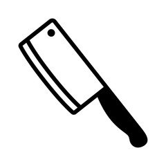 Butcher / butcher's cleaver knife flat icon for apps and websites