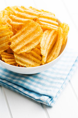Crinkle cut potato chips.