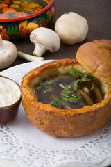 Russian mushrooms soup