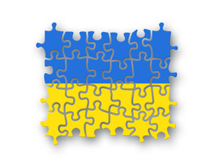 Ukraine flag jigsaw