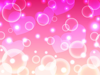 heart and bubble love pink abstract background vector